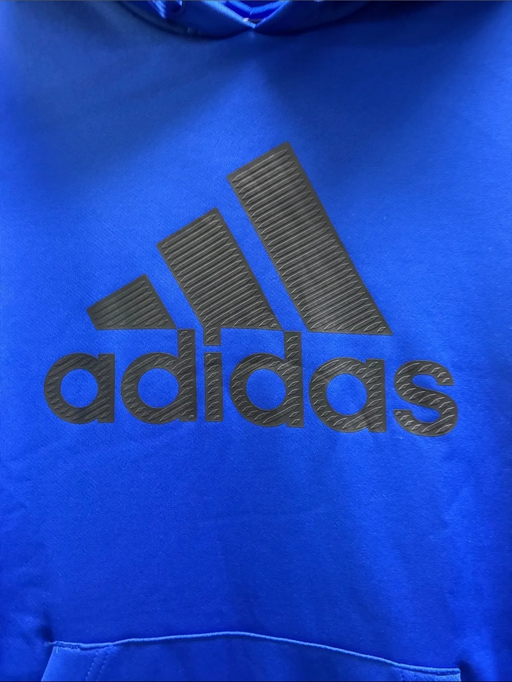 adidas Men's Bright Blue Pullover Hoodie with Logo